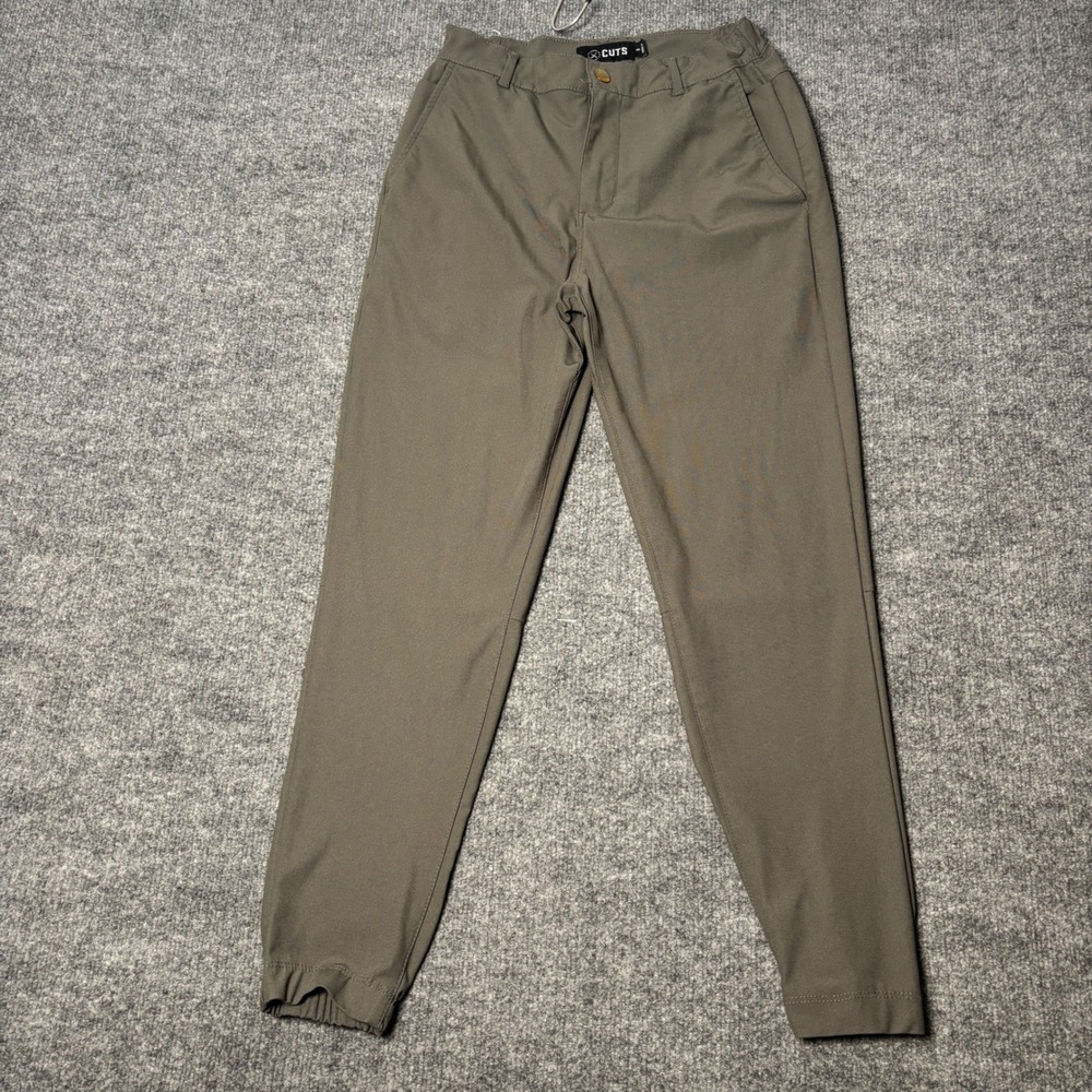 Cuts Clothing AO‎ Jogger Mens Small Stone Green Performance Tapered Tech Pants